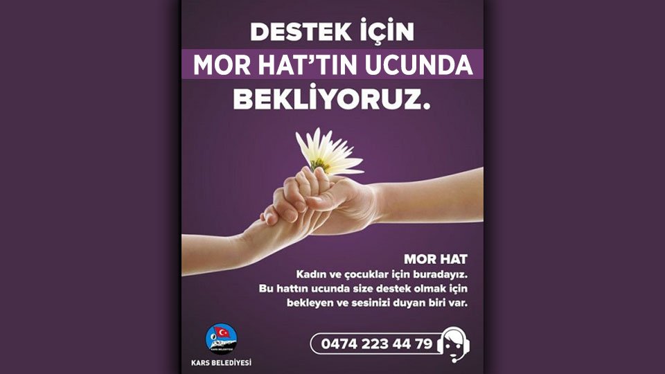 Kars Belediyesi şiddete ve istismara karşı ‘Mor Hat’ uygulamasını sürdürüyor
